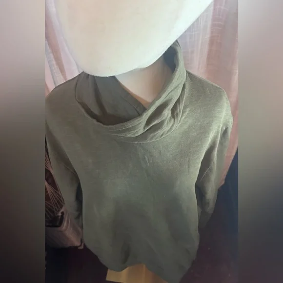 🌿 Threadbare Men’s Olive Cowl Neck Sweatshirt | Cozy Cool | XXL - Picture 4 of 5